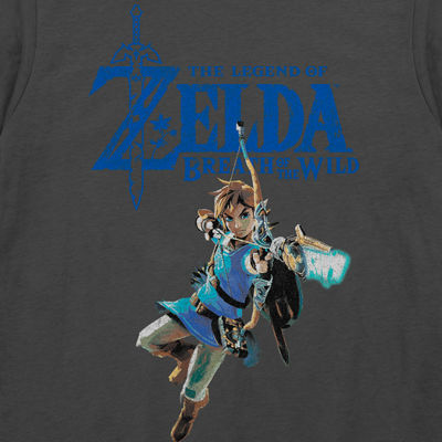 Mens Crew Neck Short Sleeve Regular Fit Zelda Graphic T-Shirt