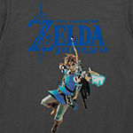 Mens Crew Neck Short Sleeve Regular Fit Zelda Graphic T-Shirt