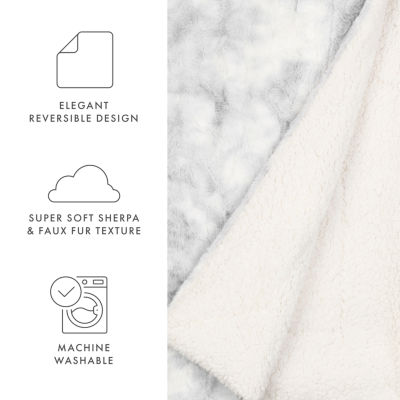 Casual Comfort Faux Fur Tie Dye Reversible Extra Weight Throw Blanket