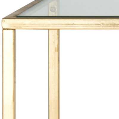 Inga Gold Console Table with Glass Top