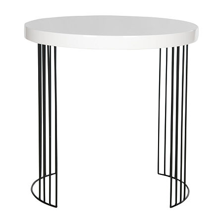 Kelly Mid Centry Modern Side Table, One Size, White