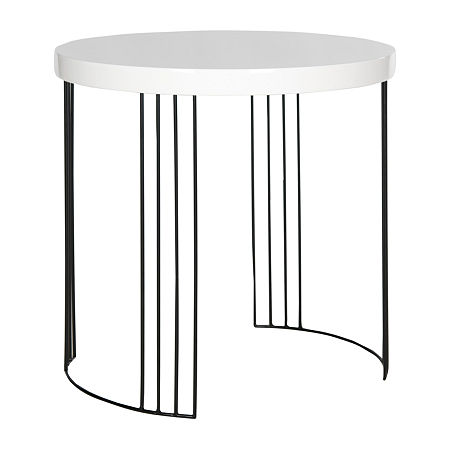 Kelly Mid Centry Modern Side Table, One Size, White