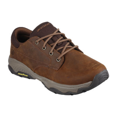 chocolate suede leather oxford skechers