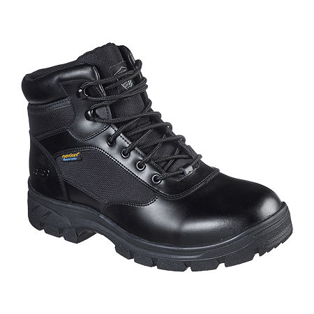 Skechers Mens Wascana - Benen Wp Tactical Work Shoes, 10 Wide, Black