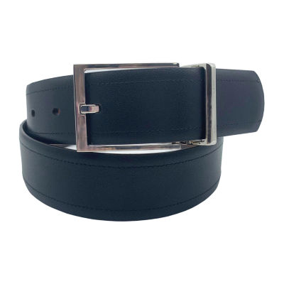 J. Ferrar Leather Reversible Twill Embossed Mens Belt