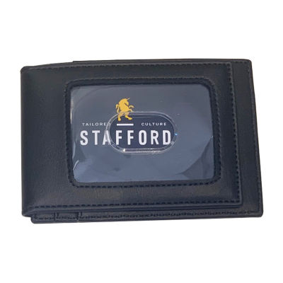 Stafford Leather Magnetic Card Case Mens Slim Fold Wallets