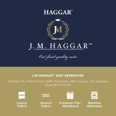 Haggar JMH Grid Mens Regular Fit Flat Front Dress Pant