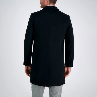 Haggar Mid-Length Single Breasted Brushed Twill Mens Lightweight Topcoat Coat