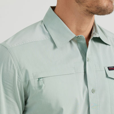 Wrangler Aysmmetric Utility Mens Short Sleeve Button-Down Shirt