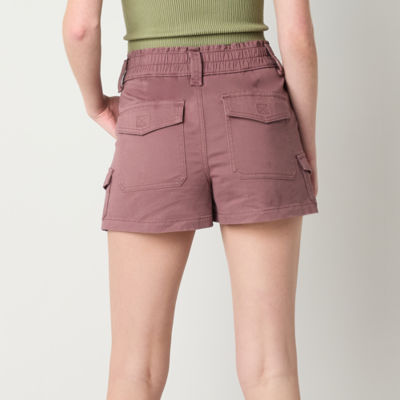 Arizona Womens Mid Rise Cargo Short - Juniors