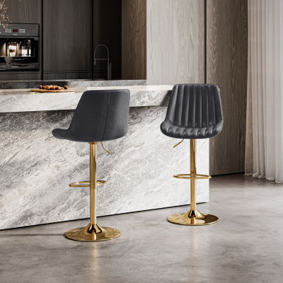 2-pc. Upholstered Swivel Bar Stool