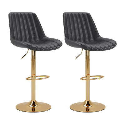 2-pc. Upholstered Swivel Bar Stool