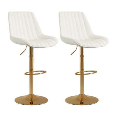 2-pc. Upholstered Swivel Bar Stool