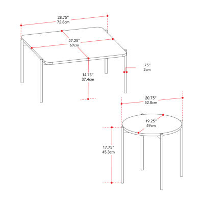 Versatile 2-Piece Coffee Table Set