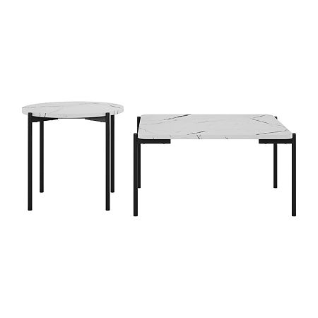 Versatile 2-Piece Coffee Table Set, One Size, White