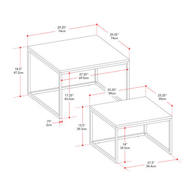 Corliving 2-pc. Nesting Tables