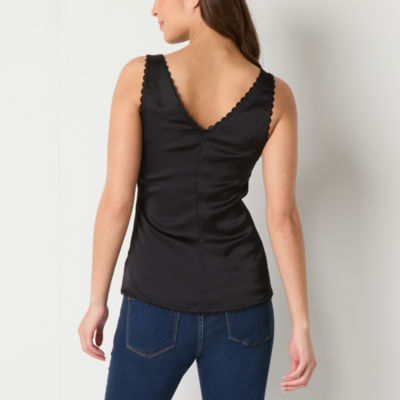 Tinseltown Womens V Neck Sleeveless Blouse