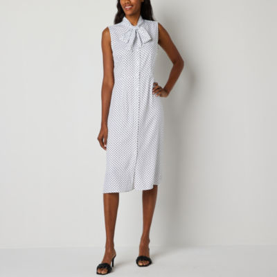 Liz Claiborne Sleeveless Dots A-Line Dress