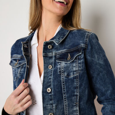 Liz Claiborne Denim Jacket Lightweight Womens