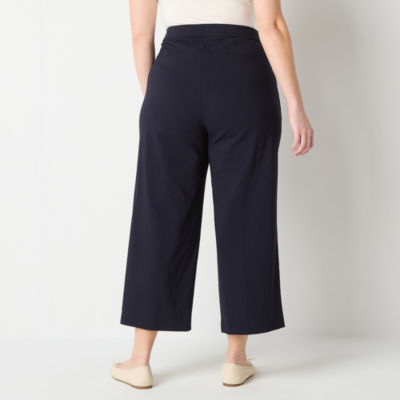 Liz Claiborne-Plus Womens Mid Rise Wide Leg Pull-On Pants, Color