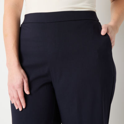 Liz Claiborne-Plus Womens Mid Rise Wide Leg Pull-On Pants