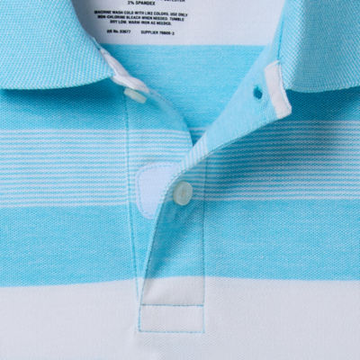 St. John's Bay Oxford Dexterity Mens Classic Fit Easy-on + Easy-off Adaptive Short Sleeve Polo Shirt