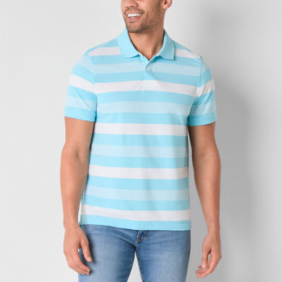 St. John's Bay Oxford Mens Classic Fit Easy-on + Easy-off Adaptive Short Sleeve Polo Shirt