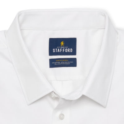 Stafford Advanced Performance Sweat Repel Mens Big & Tall Regular Fit Stretch Fabric Wrinkle Free Long Sleeve Dress Shirt