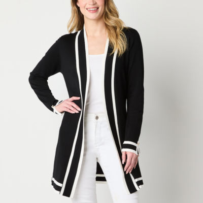 Liz Claiborne Womens Long Sleeve Open Front Cardigan