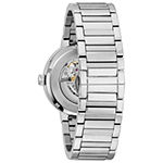 Bulova Futuro Mens Automatic Silver Tone Stainless Steel Bracelet Watch 96a204