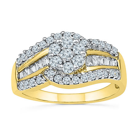 Womens 1 CT. T.W. Natural White Diamond 10K Gold Round Engagement Ring, 9