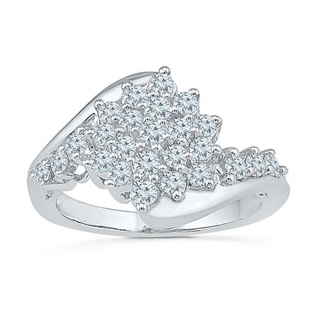 Modern Bride Womens 1/4 Ct. T.w. Natural White Diamond 10k White Gold Engagement Ring In Silver
