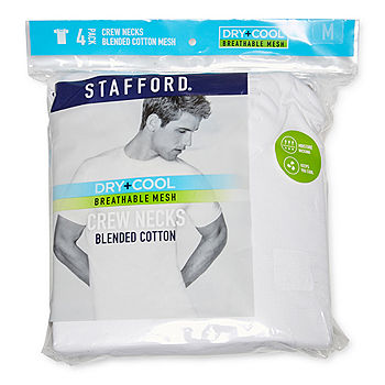 Stafford Dry + Cool Breathable Mesh Mens 4 Pack Short Sleeve Crew Neck  Moisture Wicking T-Shirt Big - JCPenney