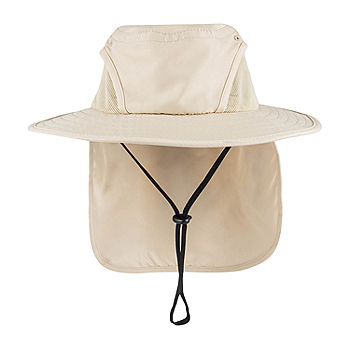 Heat Edge Sun Protection Safari Hat packable Mens Size S-M Neck Coverage  tan