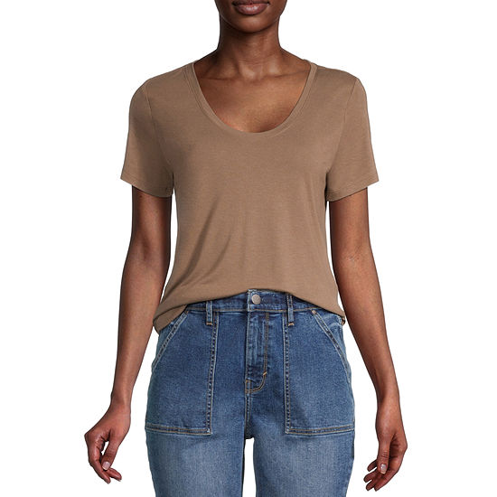 a.n.a Womens Tall Scoop Neck Short Sleeve T-Shirt