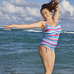 Decree Womens Stretch Striped High Waist Bikini Swimsuit Bottom Juniors Plus