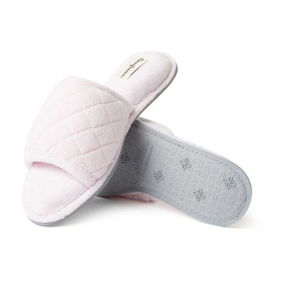 Dearfoams Beatrice Quilted Terry Womens Slip-On Slippers