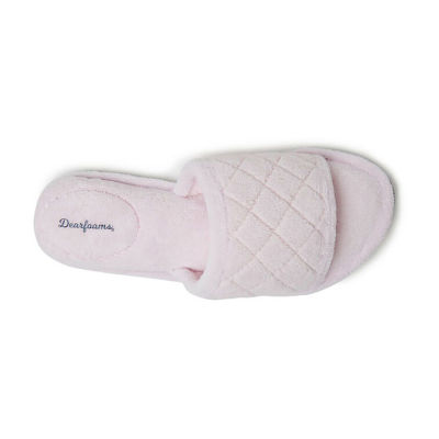 Dearfoams Beatrice Quilted Terry Womens Slip On Slippers