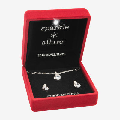 Sparkle Allure Light Up Box 2-pc. Cubic Zirconia Pure Silver Over Brass Infinity Jewelry Set