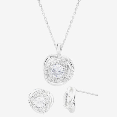 Sparkle Allure Light Up Box Love 2-pc. Cubic Zirconia Pure Silver Over Brass Knot Jewelry Set