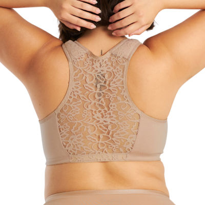 Glamorise Complete Comfort Cotton Front-Closure Racerback Unlined Wireless  Full Coverage Bra 1908