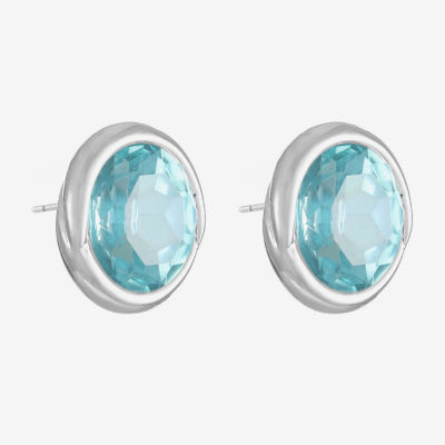 Monet Jewelry Glass 13.5mm Oval Stud Earrings