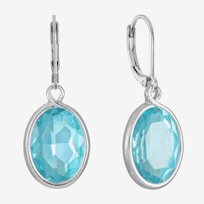 Monet Jewelry Glass Oval Drop Earrings