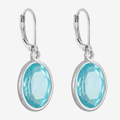 Monet Jewelry Glass Oval Drop Earrings