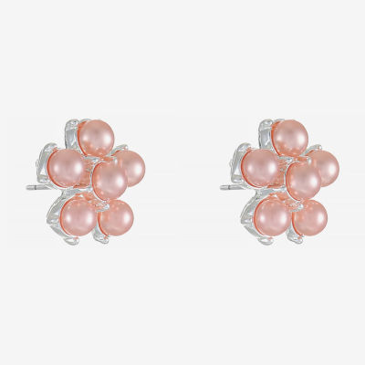 Monet Jewelry Simulated Pearl 17mm Flower Stud Earrings