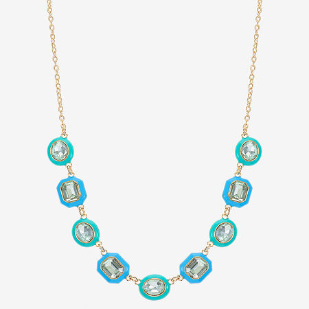 Monet Jewelry Womens 17 Inch Collar Necklace In Blue