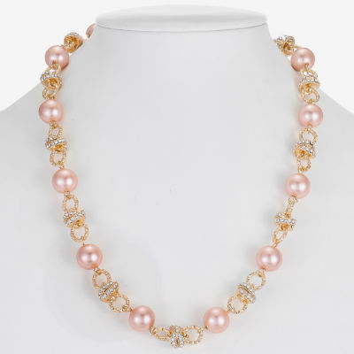 Monet Jewelry Layered Simulated Pearl 17 Inch Cable Round Collar Necklace