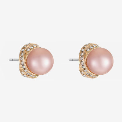 Monet Jewelry Simulated Pearl 12.5mm Round Stud Earrings