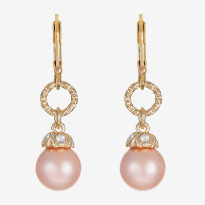 Monet Jewelry Simulated Pearl Round Drop Earrings