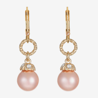 Monet Jewelry Simulated Pearl Round Drop Earrings